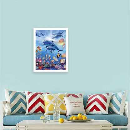 5D Diamond Painting Kit - Dolphin - Diamond Canvas