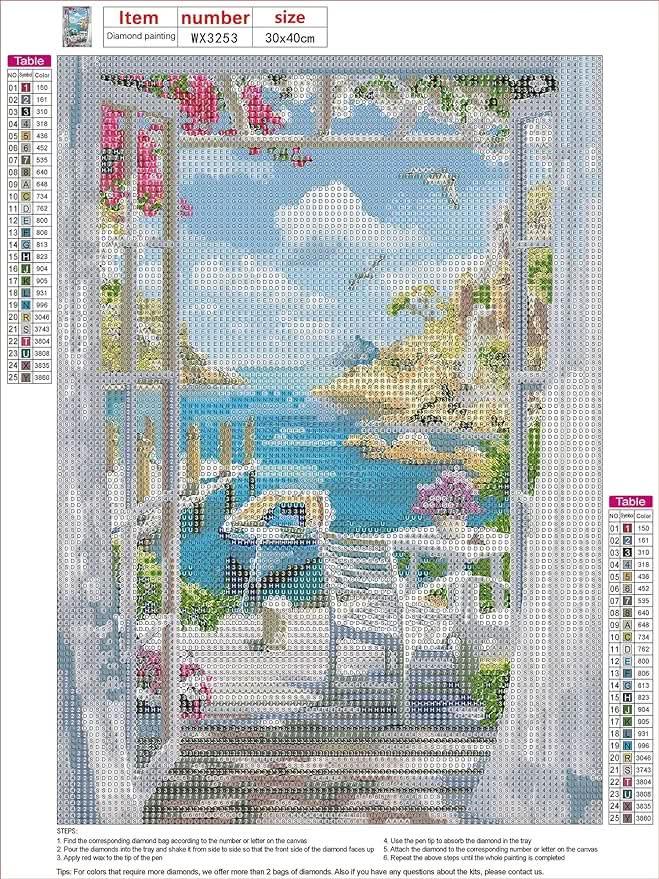 5D Diamond Painting Kit - Seaside Boat - Diamond Canvas