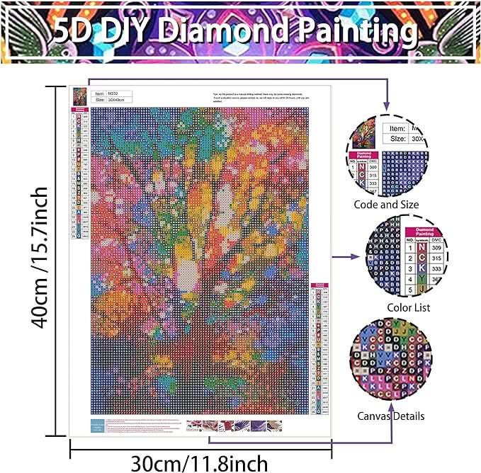 5D Diamond Painting Kit - Tree of Life - Diamond Canvas