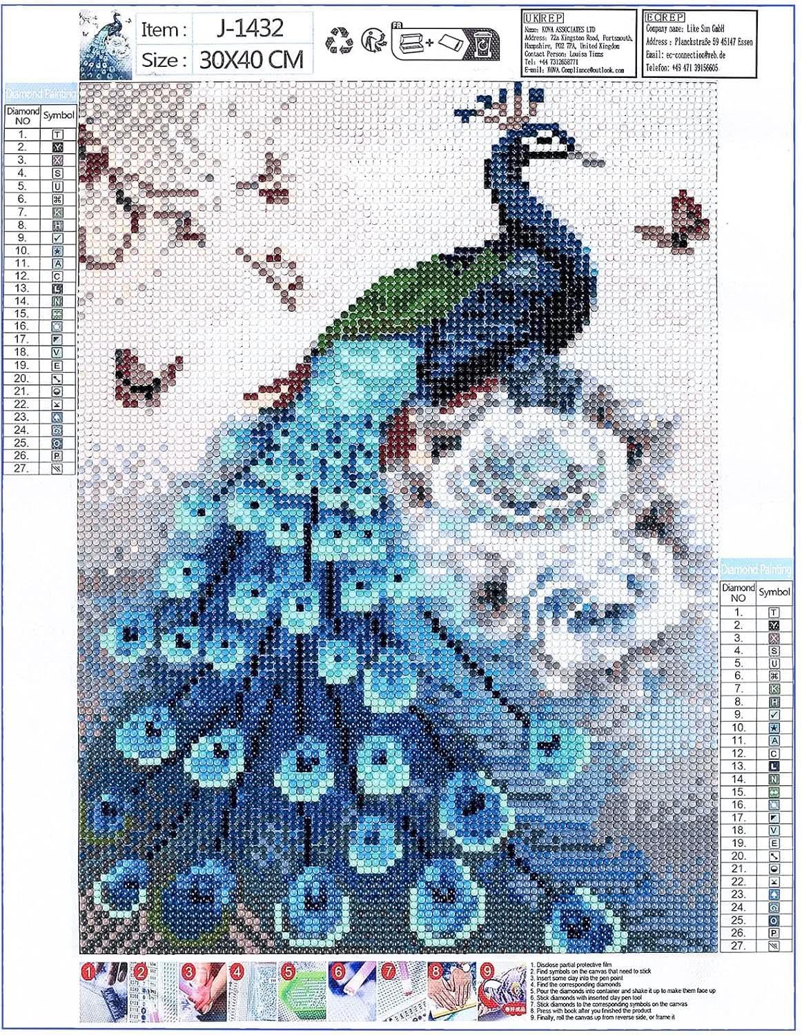 Peacock - Diamond Canvas